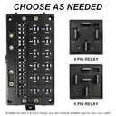 12V 18 Way Fuse Relay Box, 12 Slots Relays Holder 18 Slots ATC/ATO Fuses Holder, 4Pin 5Pin Universal Fuse and Relay Box Block, for Cars Truck Jeep ATVs RVs Pickups