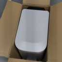 TIPGO Slim Bathroom Trash Can with Lid Soft Close, Step Pedal, 6 Liter / 1.6 Gallon Stainless Steel Trash Bin, Small Garbage Cans for Bedroom, Office, Kitchen (White)