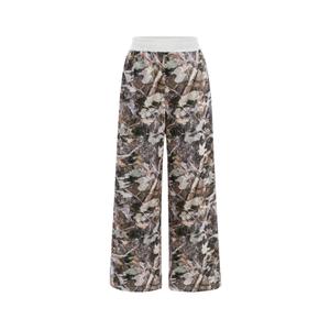 SOLY HUX Girl's Y2k Camo Sweatpants Elastic Waist Wide Leg Baggy Pants with Pockets Streetwear Army Green Maple Leaf 11Y