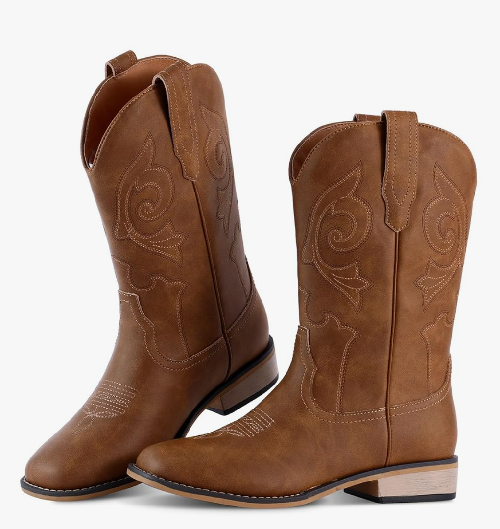 RLW Kids Cowboy Boots for Boys Girls Western Square Toe Youth Cowgirl Boots for Toddler Little & Big Kid 2