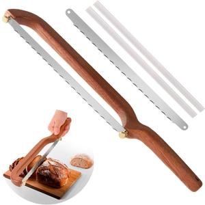 Uprichya Bread Knife for Homemade Bread Sourdough, Wooden Bread Bow Knife for Sourdough, Bread Slicer for Homemade Bread, Bread Saw, Sourdough Bread Cutter, Sharp and Even Slicing