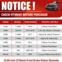 HUSCH Brake Kit Ceramic Brake Pads and Brake Rotors Fit for Ford Focus
