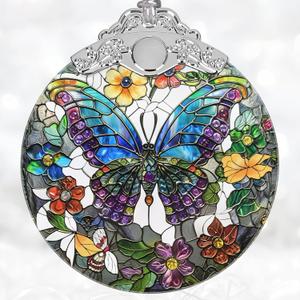 Christmas Decorations Ornaments, Stained Glass Ornament, Christmas Tree Ornaments, 2025 Gift Ornament, Xmas Gift for Friend Family Coworker - Butterfly