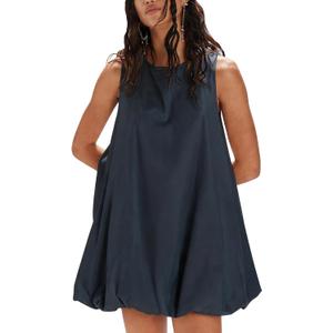 Majdan Womens Bubble Mini Dress Summer Sleeveless Short Dresses Lantern Tank Dresses Beach Sundress with Pockets (Purple, XS)