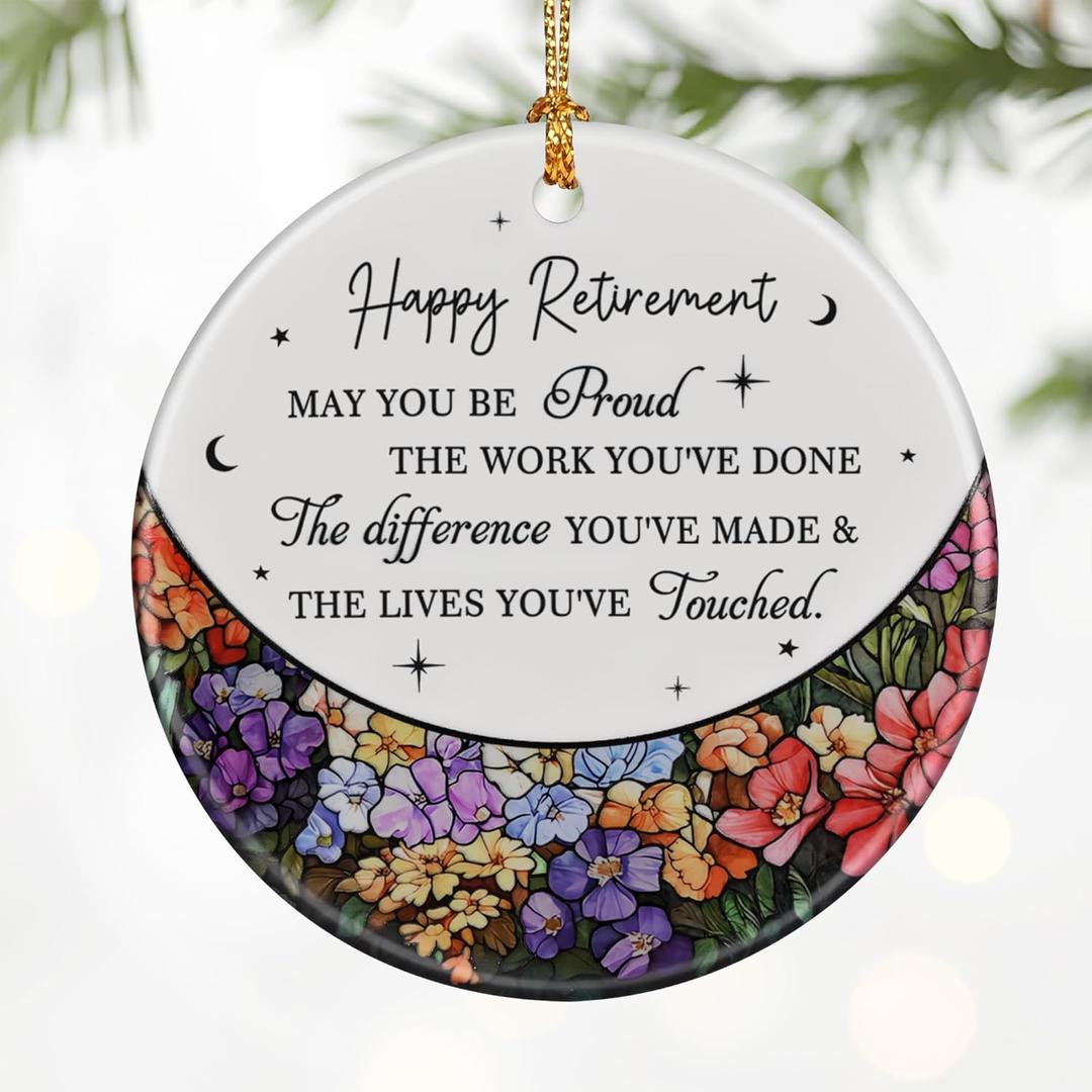 Retirement Gifts for Women & Men: Retirement Ornaments, Farewell Gifts for Retiring Coworkers, Retired Gift for Coworker, Friend, Boss, Employee, Teacher, Nurse  Christmas OrnamentsStyle G