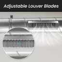 Repa Market 13" x 5" Inch Air Exhaust Grille for Round Ducts - Adjustable Louvre Blade - Galvanized Air Supply Vent Cover - Side Fit Round Surface Canal Ducting from 9.84" to 35.43" Inches