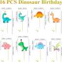 25Pcs Dinosaur Birthday Decorations Mini Dino Figures Cupcake Toppers Animal Theme Party Cake Baby Shower Supplies