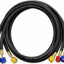 3 Pieces AC Manifold Gauge Hose Kit HVAC Hoses 59" AC Hose Set Refrigerant Hoses, AC Recharge Hose with 1/4" SAE for R410A R32 R134a, Hose Manifold for Home & Automotive Air Conditioning Maintenance
