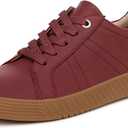 SOUL Naturalizer Womens Neela Lace Up Fashion Sneaker (9.5 Wide, Cranberry/Tan Bottom)