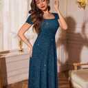 BeryLove Prom Dress for Teens: Sequin Formal Party Dress with Flutter Short Sleeves for Wedding & Cocktail Evening Events (XL)