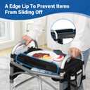 Tray for Walkers for Seniors with Cup Holder - Walker Accessoriesw/Pockets, Cup Holder & Non Slip Mat for FoodMobility Trays Fits Most Standard Folding Walkers, Easy & Removable Assembly