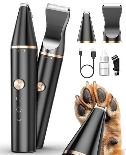 oneisall 2 Speed Cat Clippers with Double Blades, Rechargeable Cordless Small Cat Paw Trimmer, Low Noise for Trimming Dog's Hair Around Paws, Eyes, Ears, Face, Rump (Black)