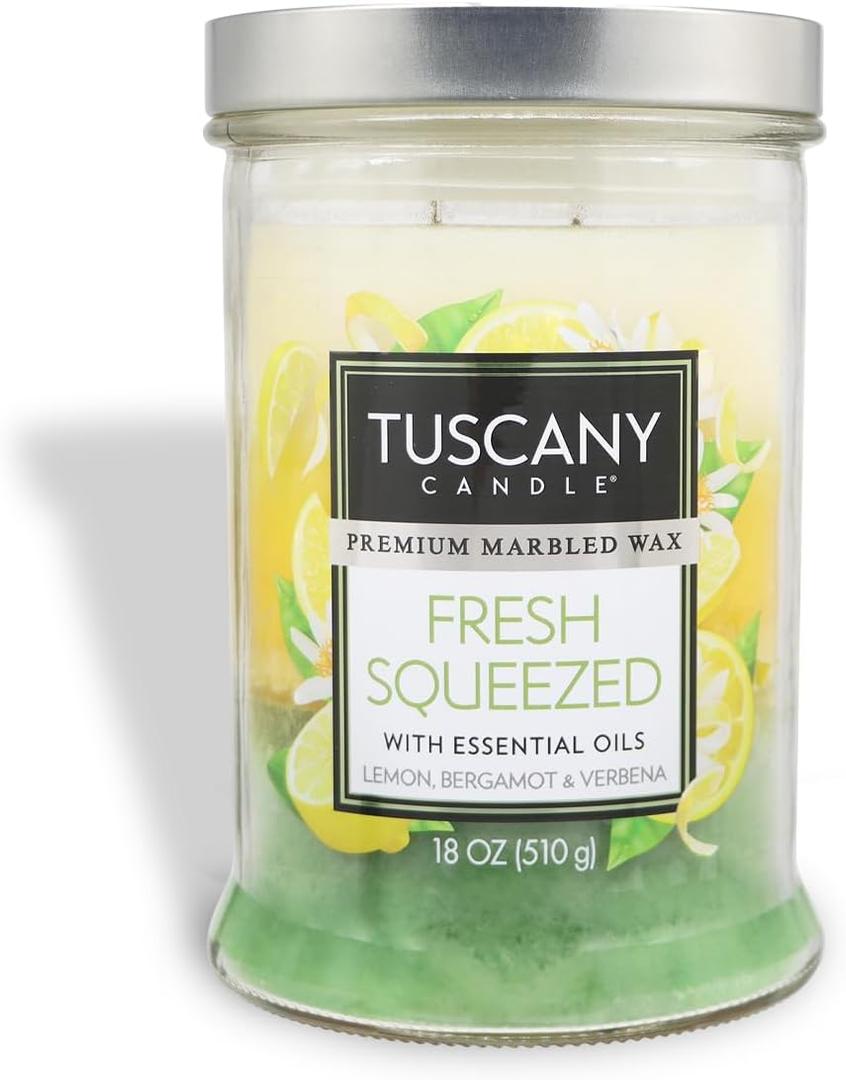 Tuscany Candle Fresh Squeezed: Lemon & Bergamot Scented Candle, 18 oz
