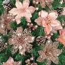 Neten 56 Pcs Christmas Tree Decorations, Christmas Ornaments Set with Poinsettias Artificial Flowers, Berry Stems and Pine Cones, Xmas Floral Decor for Tree, Wreath and Garland (Pink)