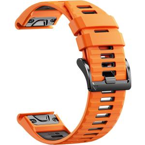 Quickfit 26mm Watch Bands for Garmin Fenix 8 51mm/7X/6X/5X, Sports Silicone Bands Compatible with Garmin Fenix 8 Pro 51mm/7X Pro/6X Pro/5X Plus/3/3HR/Descent MK1/MK2i Smartwatches