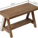 RowyPoey Solid Wood Bench, 30" Farmhouse Entryway Bench for Living Dining Room, Rustic Storage Bench Seat for Indoors, Natural