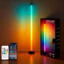 Led Corner Floor Lamp USB Powered with App & Remote Control, IC+RGBW Color Changing Led Lamp Music Sync, Timer Setting, Standing Lamps for Living Room Lamp Bedroom Gaming Room, 1 Pack