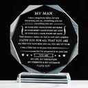 Movdyka to My Men Glass Keepsake Gifts for Him Husband from Wife Birthday Gifts for Husband Boyfriend Unique Laser Engraved Anniversary Christmas Unique Gifts for Him