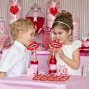 50 Pcs Valentine's Day Lollipop Holder Paper Tags Mouth Red Lips Candy Wrappers Card Decorations Craft Label Home DIY Wedding Party Supplies