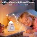 Yiliaw Kids Alarm Clock with Night Light, Christmas Tree Wake Up Clock, Rechargeable Cute Alarm Clock for Bedroom, for Boys and Girls, White