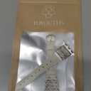 TOYOUTHS Compatible with Apple Watch Bands Women 38/40/41/42mm Dressy Slim Thin Leather Strap with Celtic Knot Interlock Buckle Bracelet for iWatch Series 11 10 9 8 7 6 5 4 SE 3 2 1, Beige/Starlight