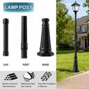 Universal Outdoor Post Light Pole, Black Cast Aluminum Pole with 2.36" Fitter Mount, 79in Tall Traditional Street Light Lamp Post for Pathway Driveway Parking Yard Entrance Lighting, 79 inch without Arm