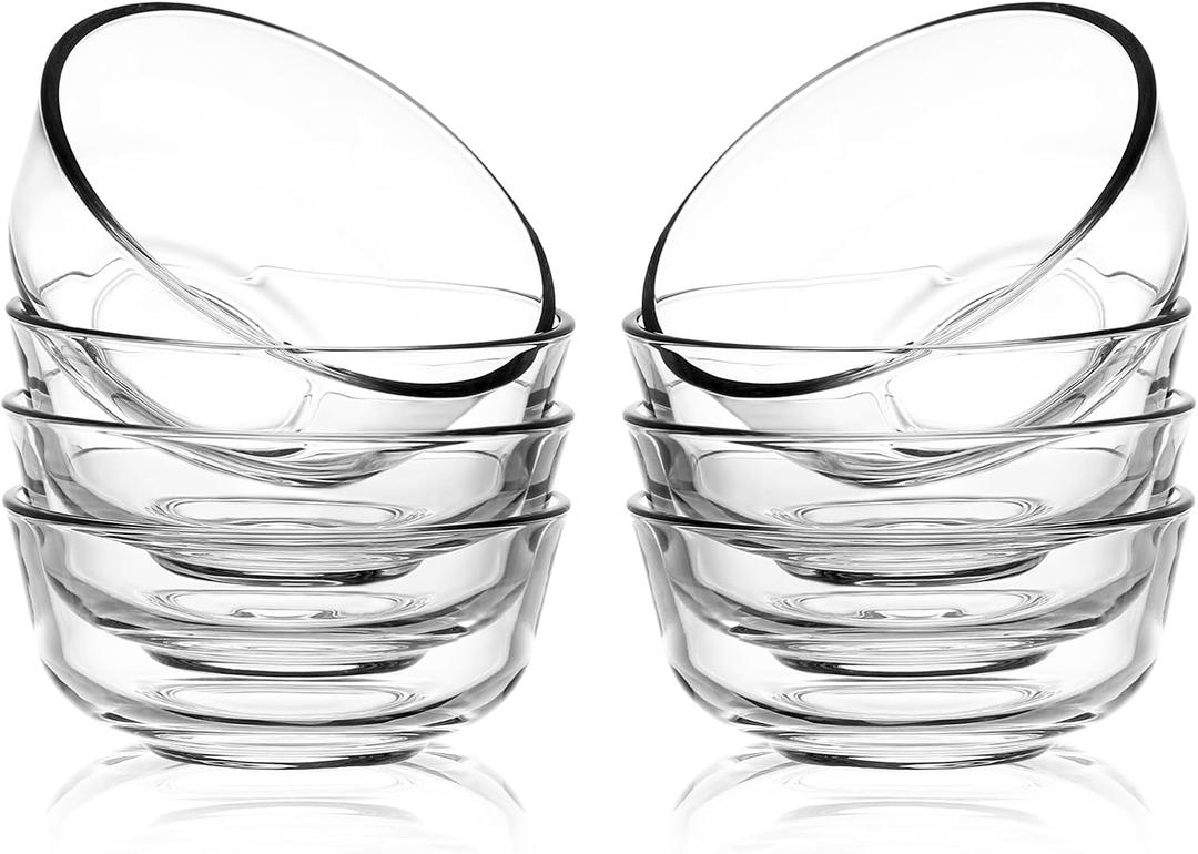 Sweejar Small Glass Bowls Set, 8 oz Prep Bowls for Cooking, 4 inch Bowls for Kitchen, Dessert Bowls for Ice Cream, Serving Bowls for Dipping, 10 pack