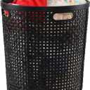 Vababa 40 L Tall Plastic Laundry Basket, Plastic Clothes Laundry Hampers, Black