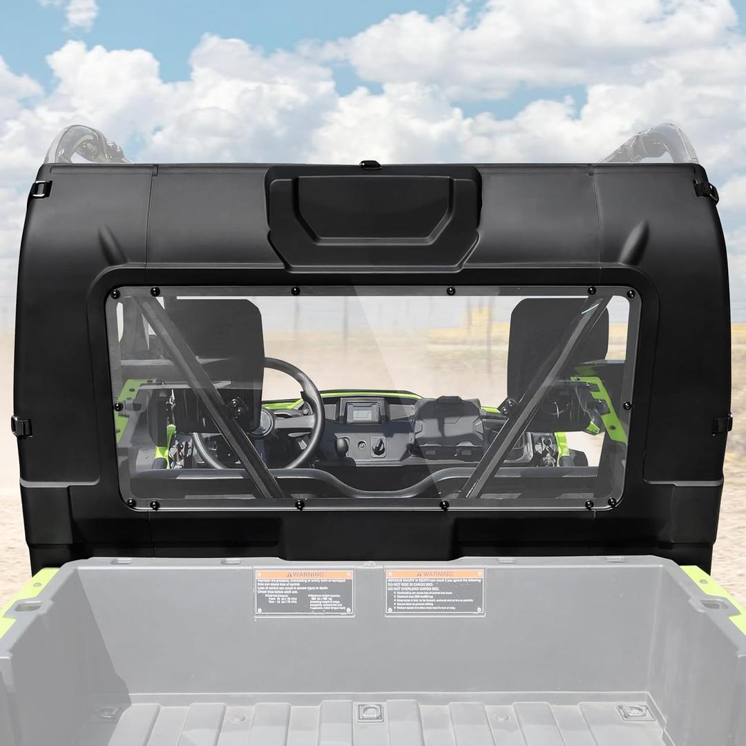 Rear Windshield for Honda Pioneer 520 2021-2025 / Pioneer 500 2015-2023 Accessories, Full Edge Coverage Rear Window Back Windscreen