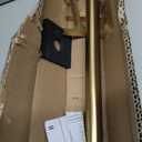 Warm Gold Curtain Rods for Windows 28 to 48", 1-Inch Blackout Curtain Rods with Aluminum Brackets and End Cap Finials, Adjustable Drapery Rods for Sliding Glass Door/Bedroom/Kitchen/Living Room Etc.