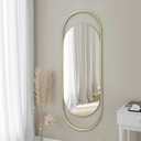 Oval Mirror, Mirror for Over Sink, 47.6"x16.1" Gold Mirrors Decorative with Metal Frame, Modern Wall Mirrors for Bathroom Bedroom Living Room Entryway Dressing