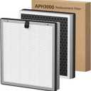 APH3000 Replacement Filter Compatible with KNKA APH3000 Air Purifier for Home Large Room Bedroom, 3-in-1 HEPA Activated Carbon Filter for Smoke, Dust, Pet Hair, Pollen, 2 Pack