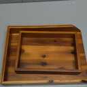 Demigo Desk Organizer Letter Tray Set of 2, Acacia Wood Tabletop Desktop for Storage Paper Letter Folders Notebooks Copy Print, Workspace Holder, Keep Stationery Saver (Brown)