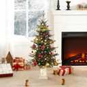 3.5ft Pre-Lit Christmas Tree with LED Lights, Auto Timer