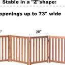 LZRS 4-Panel Wooden Free Standing Foldable Dog Gate Indoor 24" High, Extra Wide Step-Over Safety Pet Gate for Doorways, Stairs, Hallways, Large Spaces & Playpen for Puppies Indoor Use, Oak