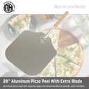 American Metalcraft 2814 28" Aluminum Pizza Peel with 12" Wood Handle, 14" x 16" Large Blade