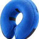 BENCMATE Protective Inflatable Collar for Dogs and Cats - Soft Pet Recovery Collar Does Not Block Vision E-Collar (Large, Blue)