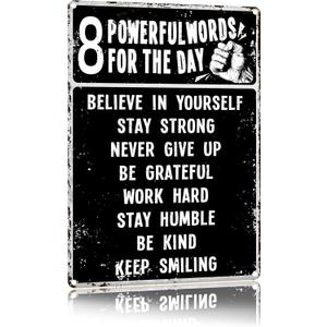 Inspirational Wall Art Metal Sign 8x12 Inches Motivational Quotes Personalized Wall Decor for Bedroom Living Room Office Gym Teen Room Unique Vintage Style Home Decor Gift for Teens Adults Man Cave