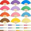 10 Packs 8.3 Inch Multicolored Folding Paper Hand Fan Handheld for Women,Decorative Chinese Japanese Foldable Bamboo Fans for Wedding, Dancing, Party Favors DIY Decoration