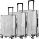 0.4mm Thick Transparent PVC Luggage Protector Cover Set, Waterproof TSA Approved Luggage Covers for Suitcase, Clear Suitcase Covers for 19-29 Inch Spinner Luggage