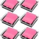 Mr. Pen- Pop Up Note Dispenser, 3" x 3", 5 Pack, Black Base, Clear Top, Sticky Note Dispenser, Sticky Note Holder for Desk