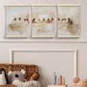 FGFK Christian Jesus the Last Supper Wall Art Poster Hanger Frame, Last Supper Wall Decor, Religious Jesus Canvas Prints Framed Wall Decor for Home Dining Room Church, 12x16 Inch Set of 3