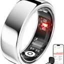 Smring Smart Ring, Fitness Tracking Ring, Heart Rate Monitor Health Tracker for Women/Men, IP68No SubscriptionSleep Tracker for iPhone and Android, Up to 10 Days of Battery Life (Silver, #8)