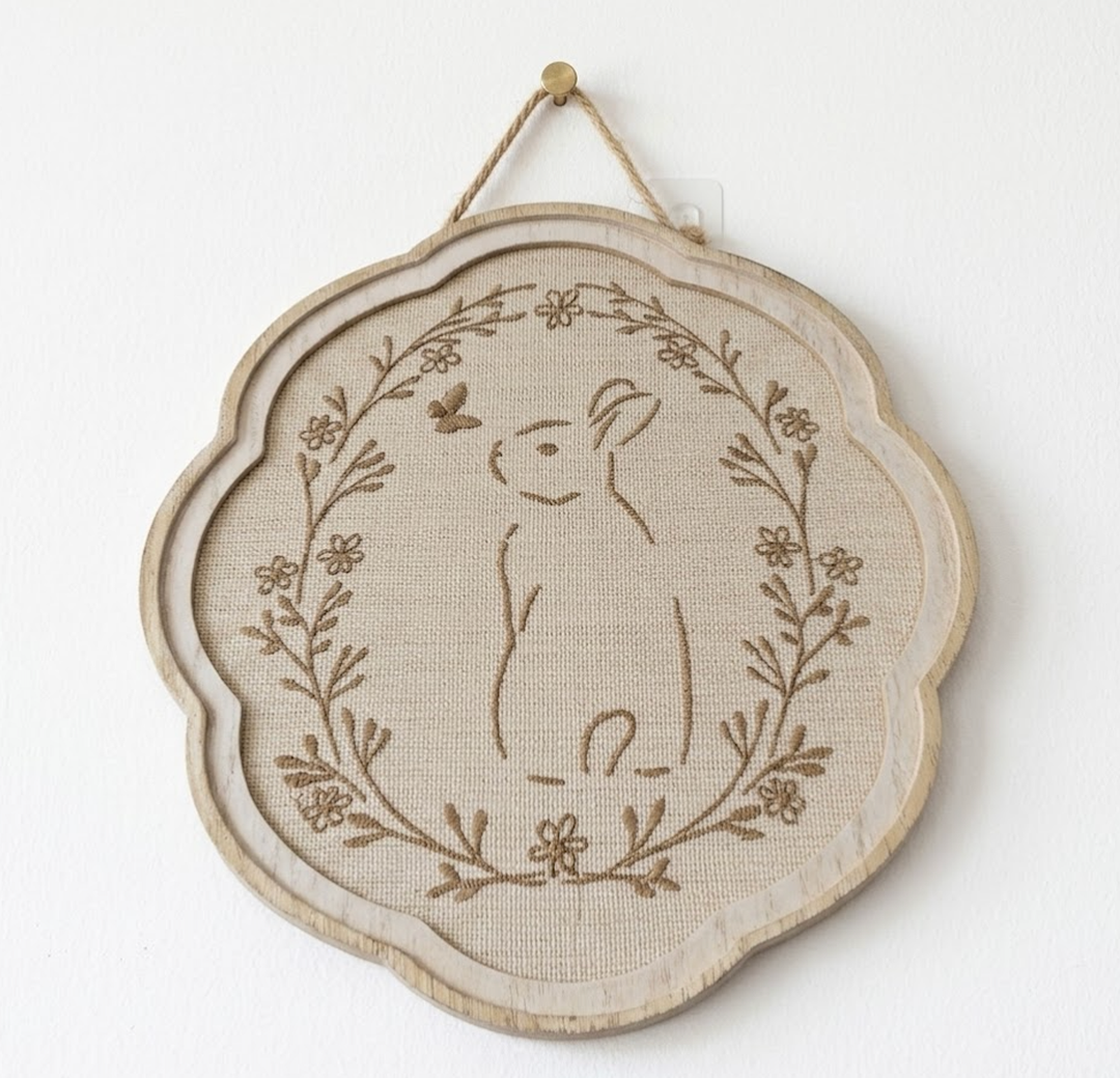 Easter Bunny Nursery Wall Art Decor, Hanging Wall Decor for Kids Boy Girl Nursery Room Bedroom Playroom