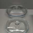 Glass Baking Dishes for Oven, 2 Pack Casserole Dishes with Lid, Oval Baking Dish Set for Lasagna Casseroles Leftovers Cooking Kitchen, 1.9 Qt and 3 Qt, Clear