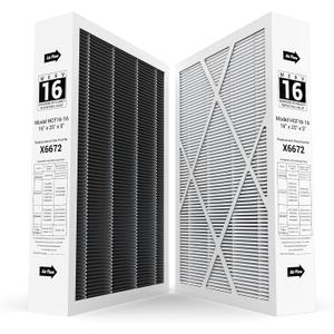 2-pack X6672 16X25X5 MERV 16 Filter Compatible with Lennox 16X25X5 and Lennox HCC16-28 Healthy Climate Carbon Clean MERV 16 Home Furnace Filter for HVAC System, Part # HCF16-16, HCF16-10