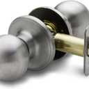 Copper Creek Passage Interior Door Knob  ANSI Grade-3 Certified, Modern Heavy Duty Handle, Easy Install and Reversible for Bedroom, Bathroom & Closets  Satin Stainless (1 Pack)