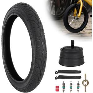 14 Inch Bike Tire, 14x1.75/47-254 Tire and 14x1.75/2.125 Inner Tube with 32MM Schrader Valve for Kids BMX Bike Folding Bicycle