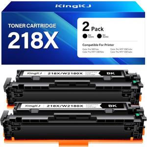 218X Black Toner Cartridge 2 Pack Compatible for HP 218X W2180X 218A W2180A HP Color Laserjet Pro MFP 3301fdw 3201dw 3301sdw 3301cdw 3201 3301 Series Printer Ink Laser All-in-One Scanner Copier Chip (218X Toner Cartridge 2-Black)