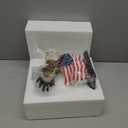 FUNSXBUG Bald Eagle with American Flag Statue Figurines Sculpture Collectibles Home Office Desktop Outdoor Garden Display Decoration